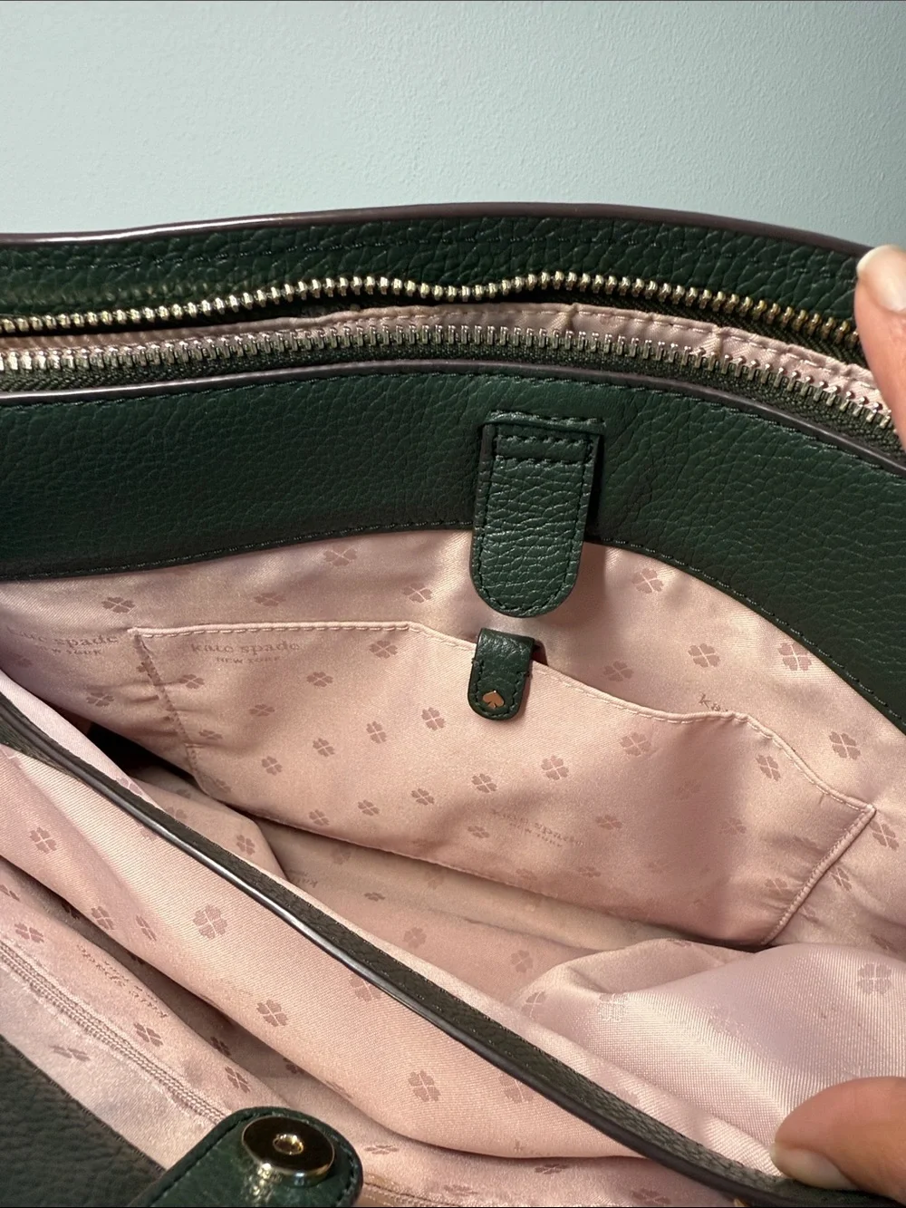 Kate Spade New York Polly Large Work Tote in Deep Evergreen Excellent Condition!